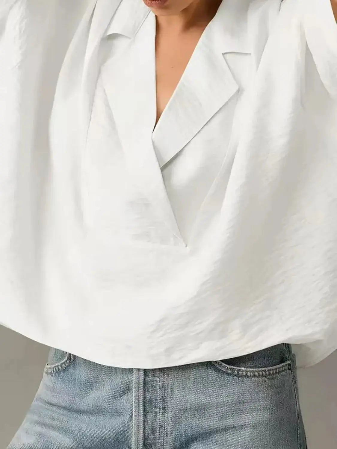 Collared Neck Half Sleeve Blouse.