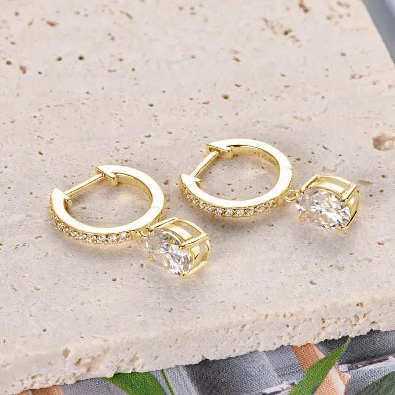 3 Carat Moissanite 925 Sterling Silver Earrings.