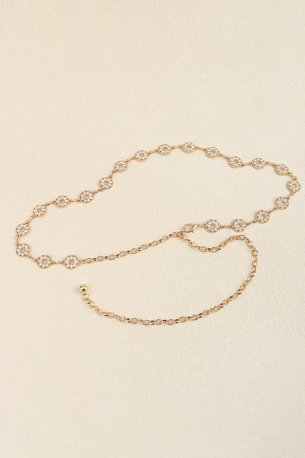 Rhinestone Decor Zinc Alloy Belt.