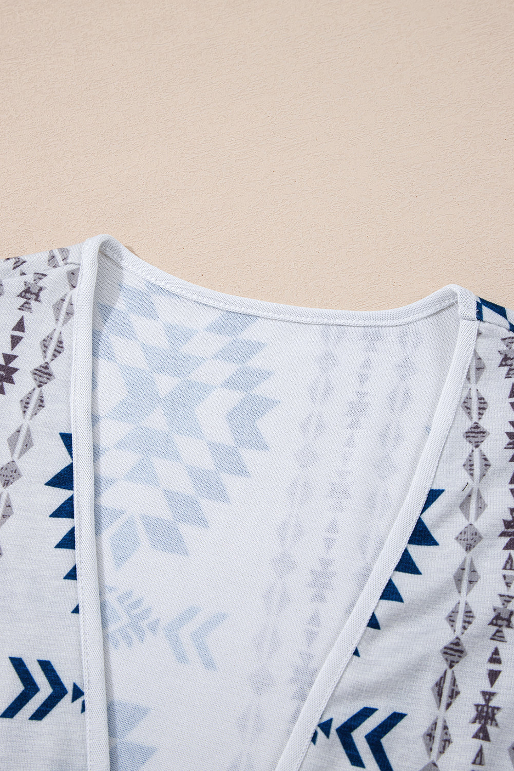 Sky Blue Western Aztec Printed Open Front Long Cardigan Dear-Lover Dropshipping