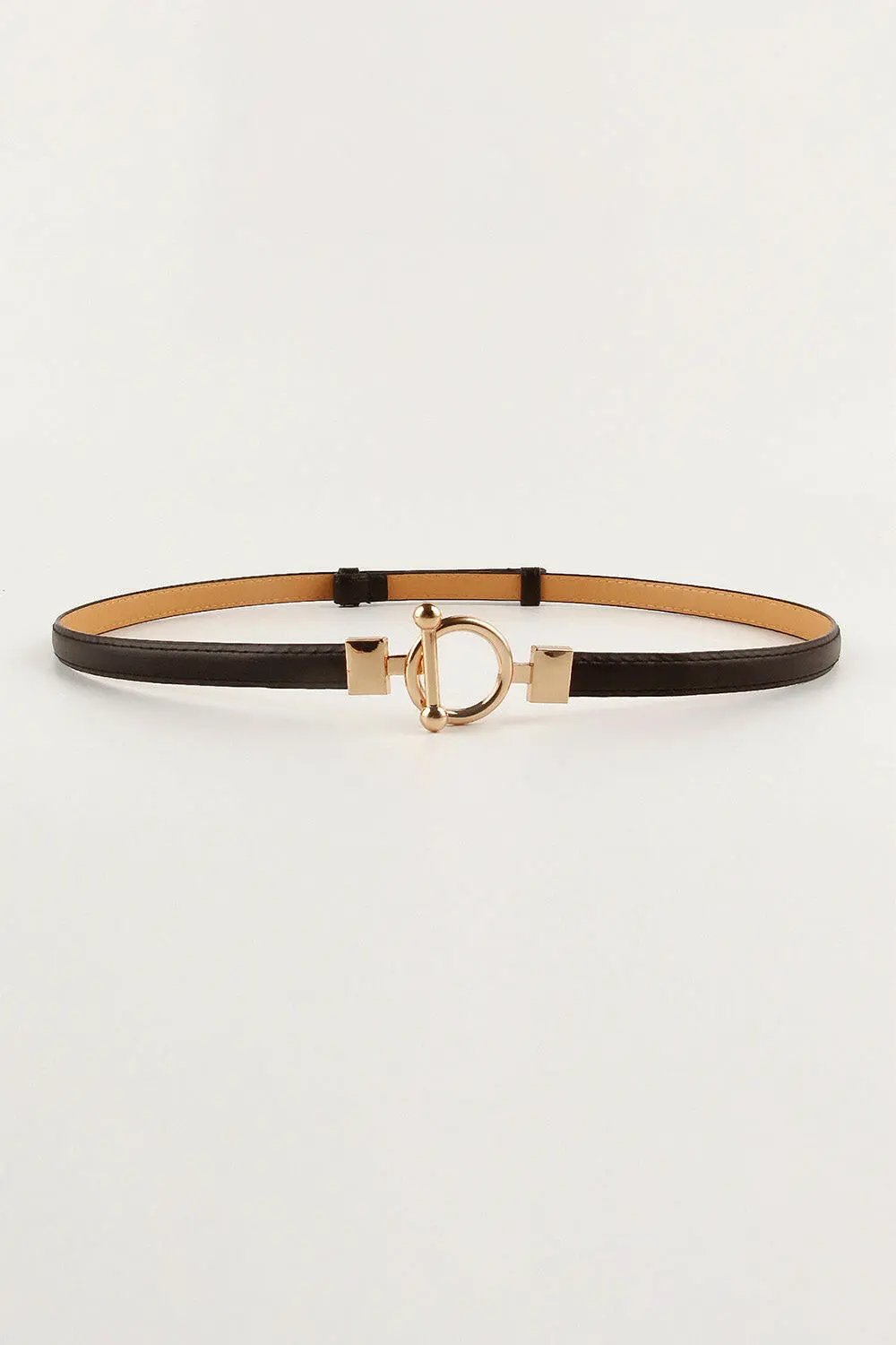Toggle Buckle Skinny PU Belt.