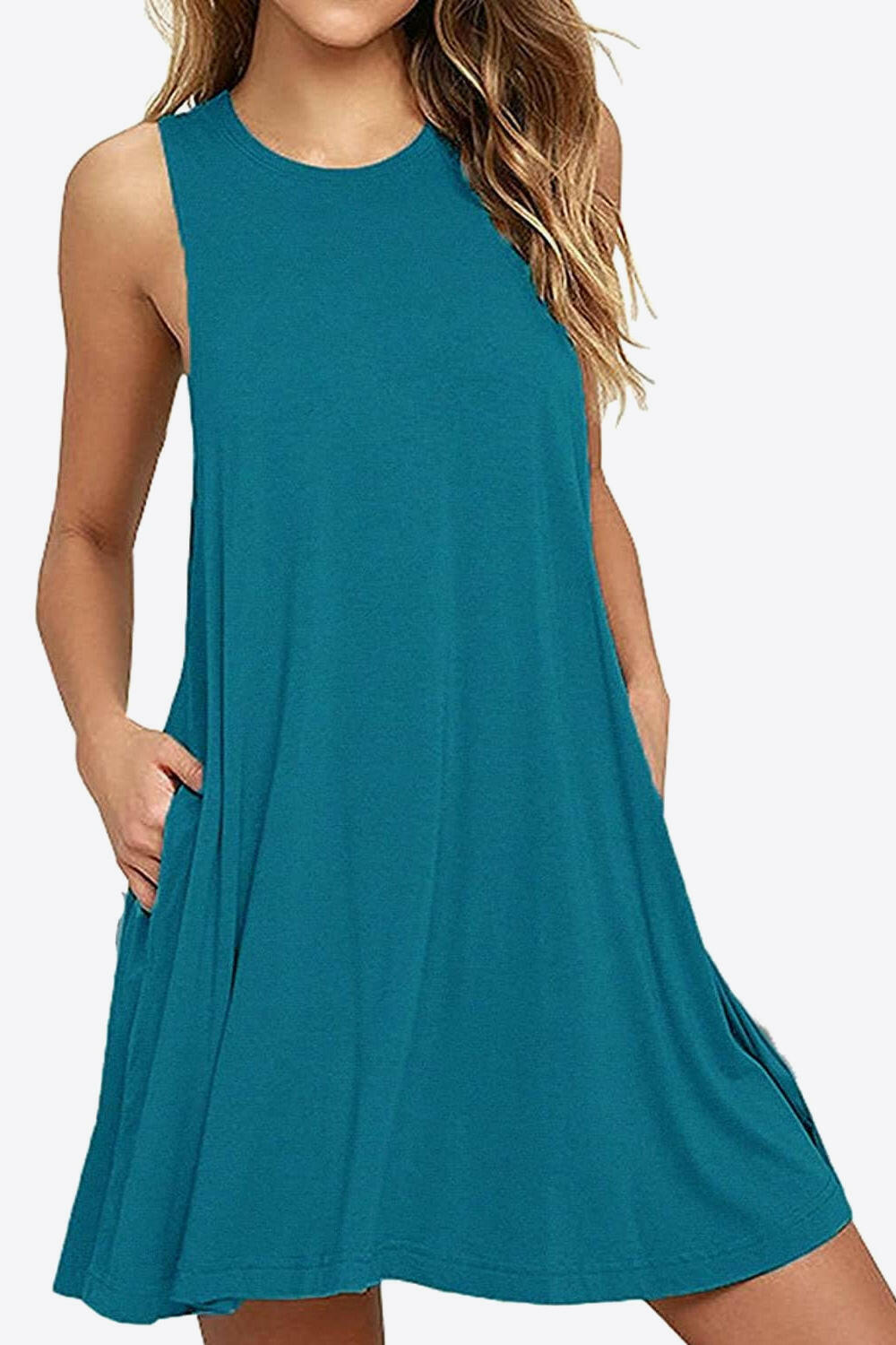 Sleeveless Dress with Pockets.