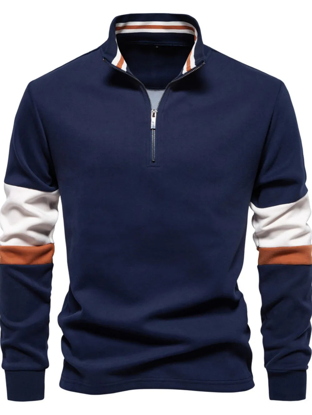 Men's Color Block Long Sleeve Polo.