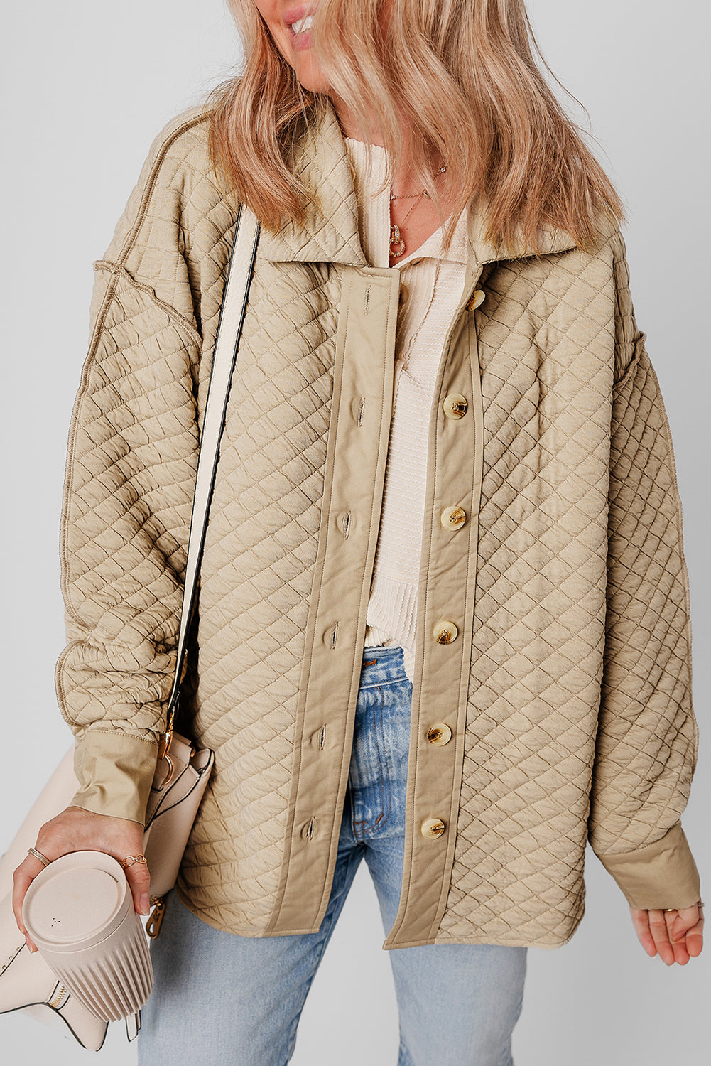 Jet Stream Solid Color Quilted Puffer Buttoned Shacket Dear-Lover Dropshipping