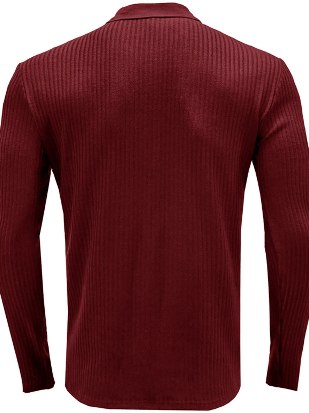Men's Ribbed Knit Long Sleeve Polo.