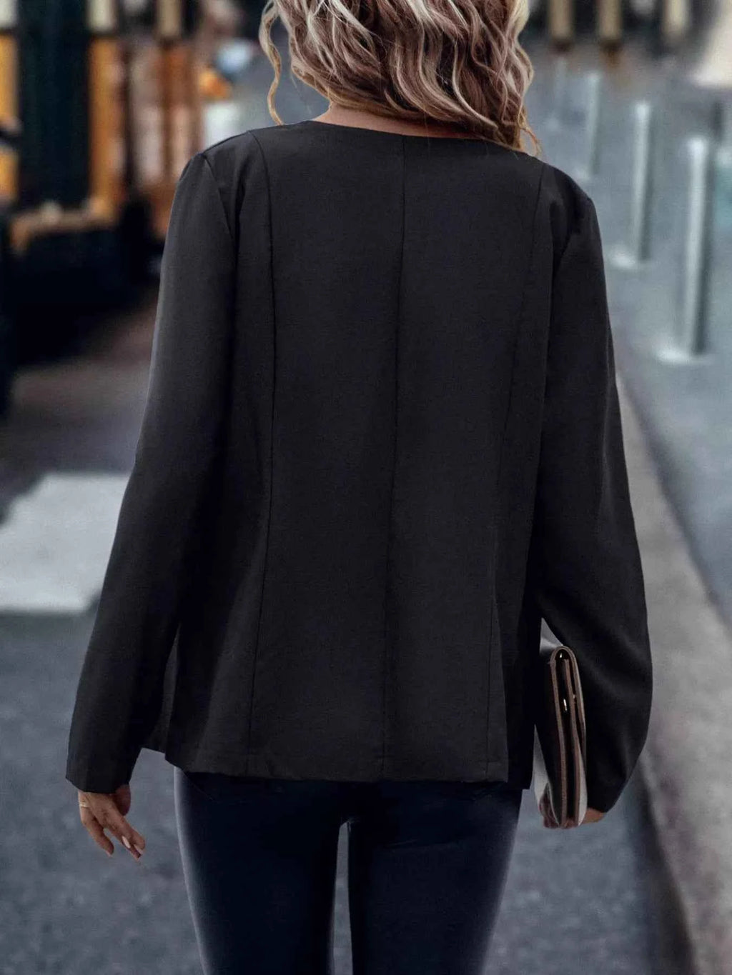 Solid Color Long Sleeve Outerwear