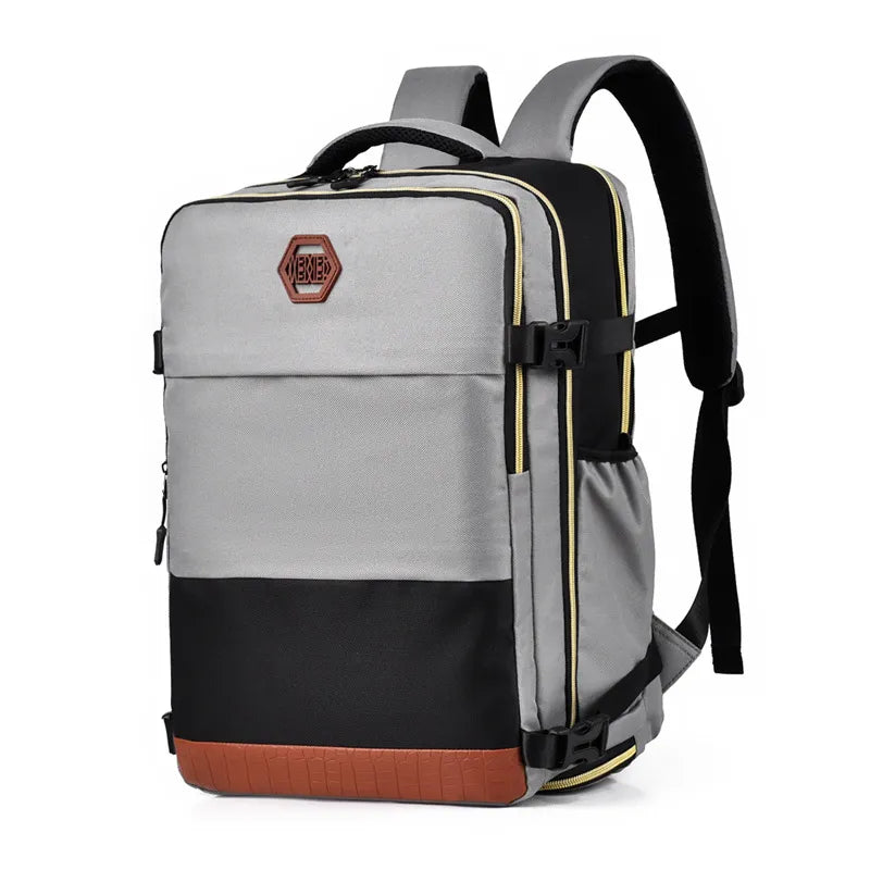 Color Block Multi-Pockets Backpack Bag.